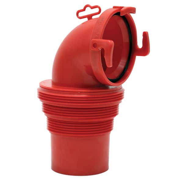 Valterra EZ Coupler 90-Degree Bayonet Sewer Fitting in Red