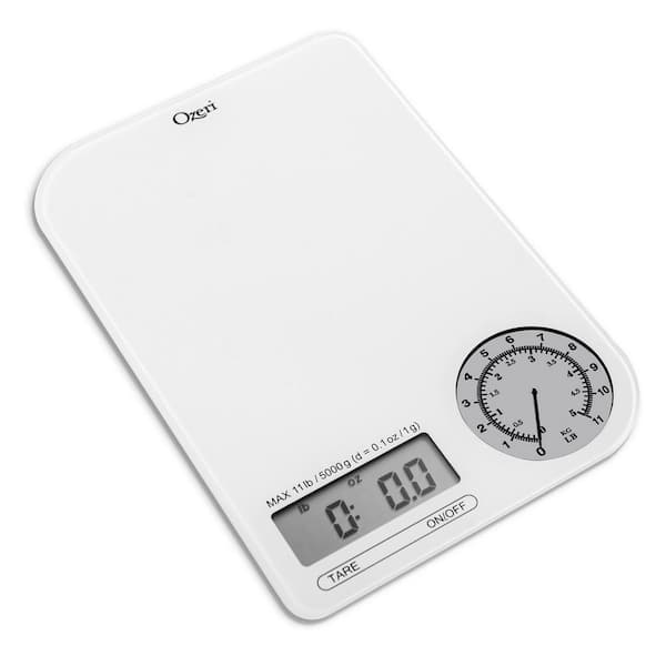 Ozeri Rev Digital Kitchen Scale with Electro-Mechanical Weight Dial ZK18-WG  - The Home Depot