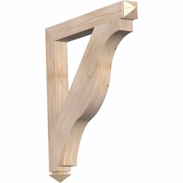 Ekena Millwork 3.5 in. x 36 in. x 32 in. Douglas Fir Funston Arts and Crafts Smooth Bracket