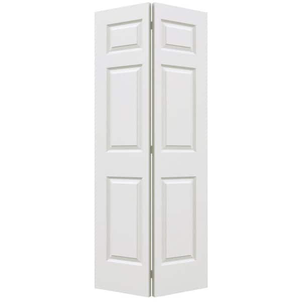 JELD-WEN 36 in. x 78 in. 6 Panel Colonist Primed Textured Molded Composite Closet Bi-fold Door