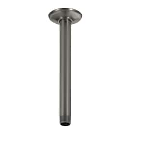 10 in. Ceiling Mount Shower Arm and Flange in Black Stainless