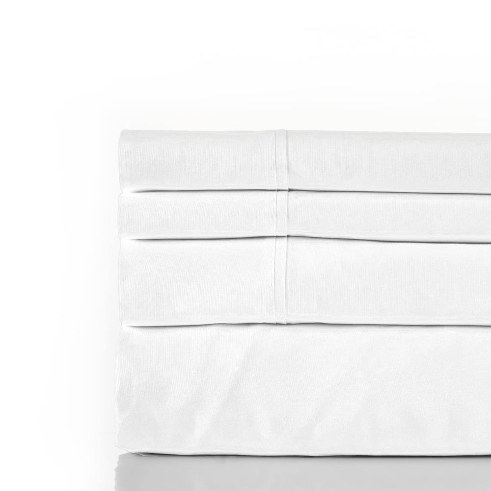 White Organic Cotton Percale California King Sheet Set