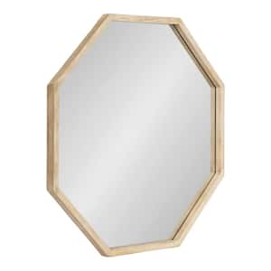 Occonor 26 in. W x 28 in. H Natural Octagon Transitional Framed Decorative Wall Mirror