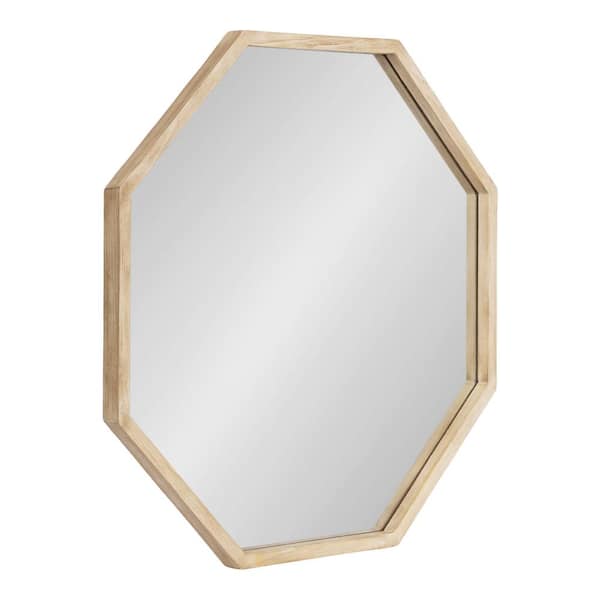 Kate and Laurel Occonor 26 in. W x 28 in. H Natural Octagon Transitional Framed Decorative Wall Mirror
