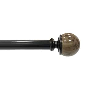 36 in. - 72 in. Adjustable Single Curtain Rod 1 in. Dia. in Oil Rubbed Bronze with Marble Ball finials