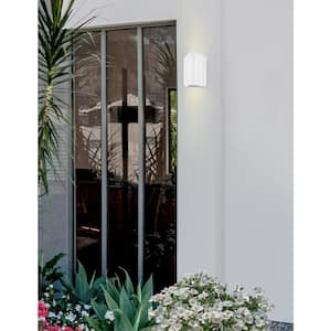 Cove 2-Light Matte White ADA Large Up and Downlight Outdoor LED Wall Sconce