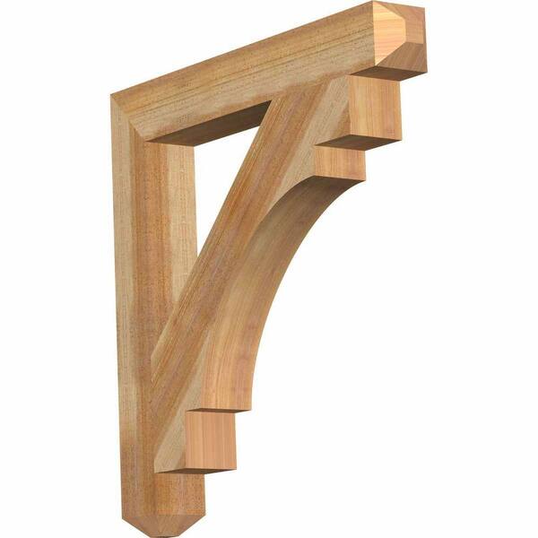 Ekena Millwork 4 in. x 30 in. x 30 in. Western Red Cedar Merced Craftsman Rough Sawn Bracket