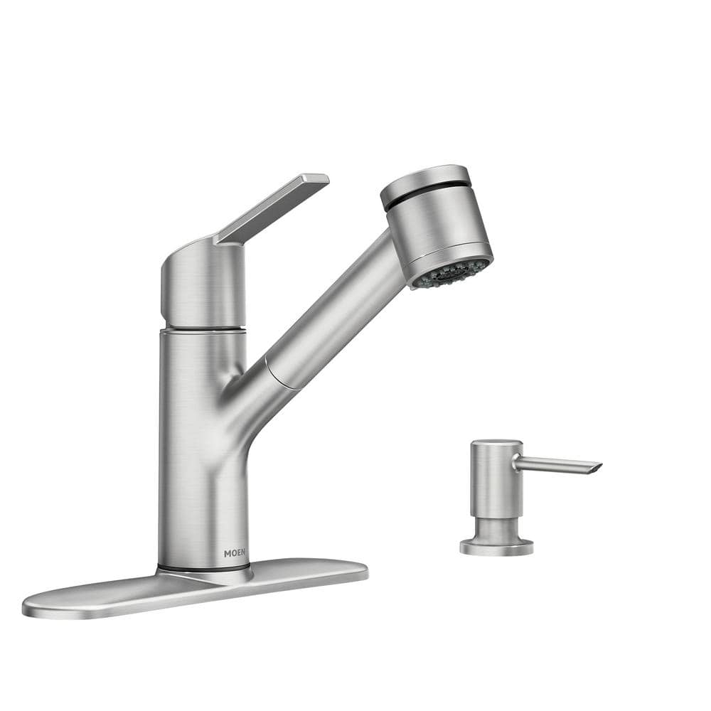 Sombra Single-Handle Standard Kitchen Faucet w Side Sprayer in Spot Resist S 