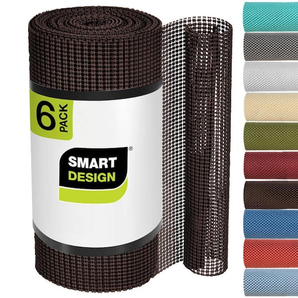 Classic Coffee Bean Brown 12 in. D x 720 in. L Solid Non-Slip, Drawer and Shelf Liners (6 Pack)