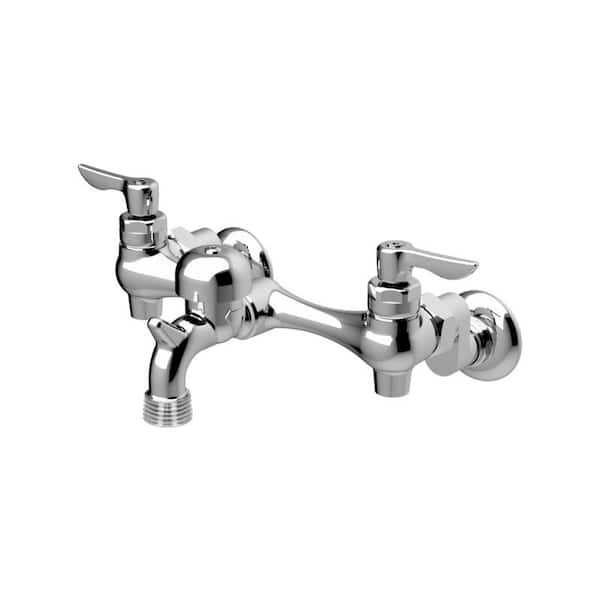 8 in. Widespread 2-Handle Wall Mount Utility Faucet in Polished Chrome 8 in. Widespread 2-Handle Wall Mount Utility Faucet in Polished Chrome