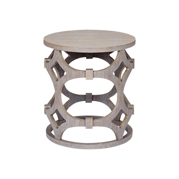 Armen Living Tuxedo Gray End Table