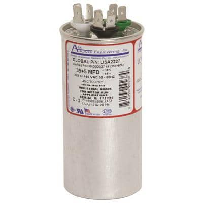 AMRAD ENGINEERING 35/5 MFD 370/440 VAC Round Motor Run Capacitor ...