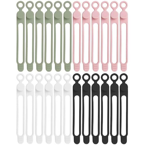 Yichuhaoxi 24Pcs Multi-Colored Silicone Cable Straps Cord Organizer Reusable Ties for Earphones Chargers Computer Cords