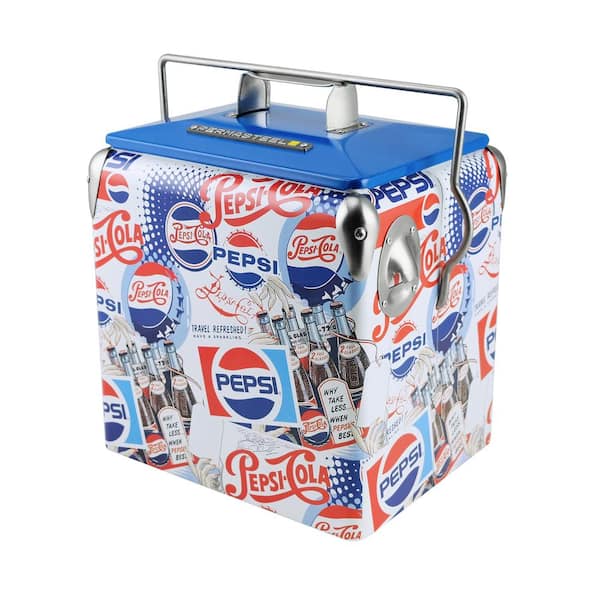 PERMASTEEL 14 qt. Heritage Edition Small Portable Pepsi Cooler PS