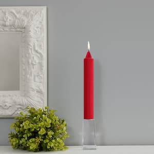 Grecian Collenette 9 in. Red Unscented Taper Candle (Set of 4)