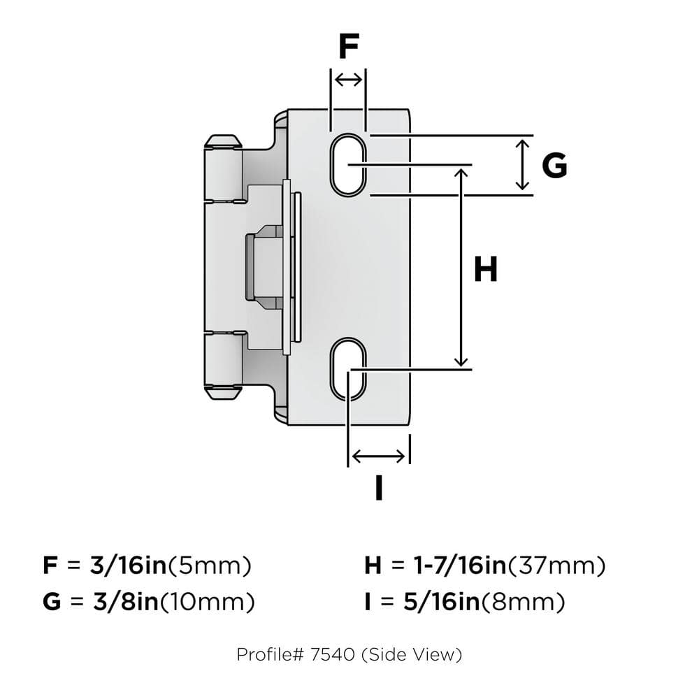 Burnished Brass 1/2 Inch Overlay Self-Closing Cabinet Hinge