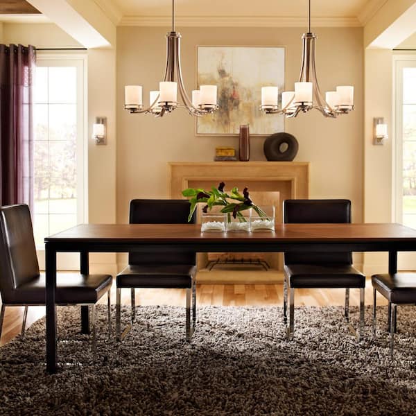 Hendrik 24.5 in. 5-Light Olde Bronze Contemporary Shaded Cylinder Chandelier for Dining Room