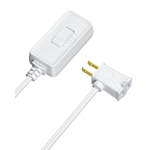White Plug- in. Dimmer Switch for Table & Floor Lamps, Slide Control for LED, CFL and Incandescent, 5ft. Cord, UL Listed