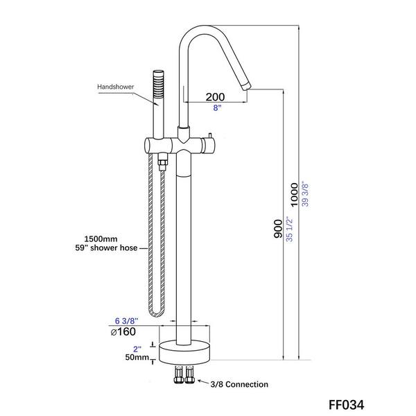 bathtub faucet sizes