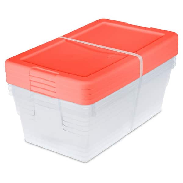 Sterilite 6 Qt. Clear Stacking Closet Storage Bin Container with Lid  (192-Pack) 192 x 16428012 - The Home Depot