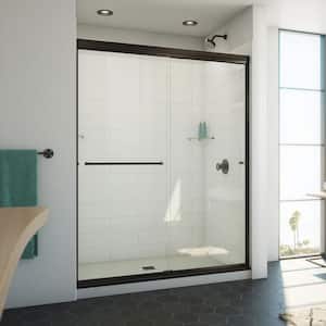 Alliance Pro ML 60 in. W x 74.5 in. H Sliding Semi Frameless Shower Door in Oil Rubbed Bronze with Clear Glass