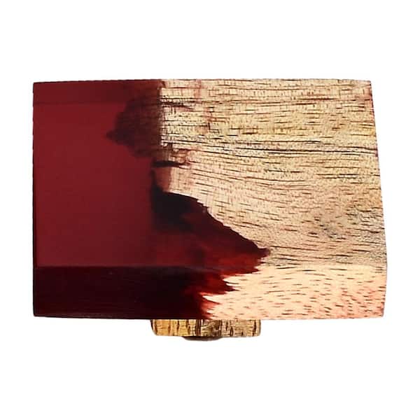 Frosted Timber 1-2/3 in. Red and Wood Cabinet Knob