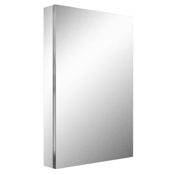 WYonder 24 in. W x 36 in. H Rectangular Aluminum Recessed/Surface Mount (Reversible) Medicine Cabinet with Mirror