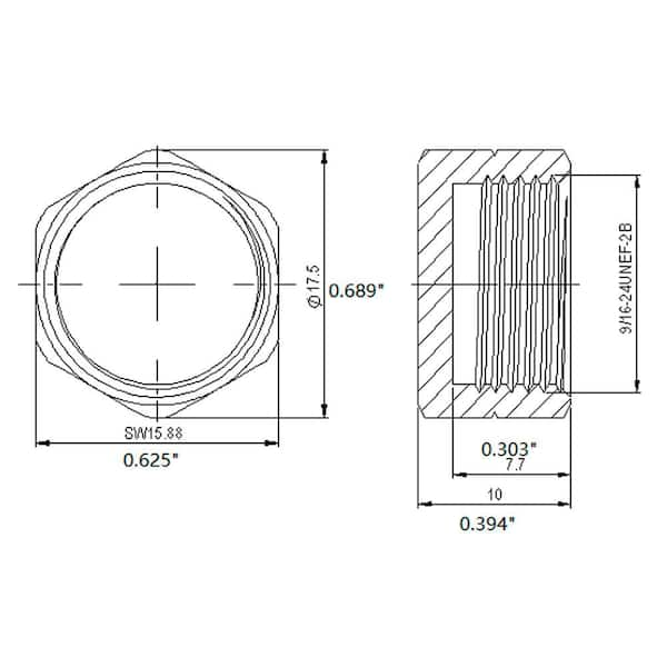 3/8 in. Comp Compression Brass Cap