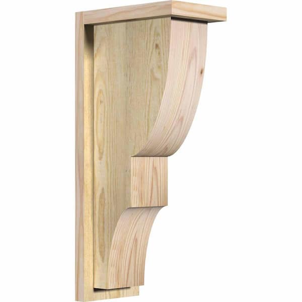 Ekena Millwork 6 in. x 10 in. x 22 in. Douglas Fir Ridgewood Rough Sawn Corbel with Backplate