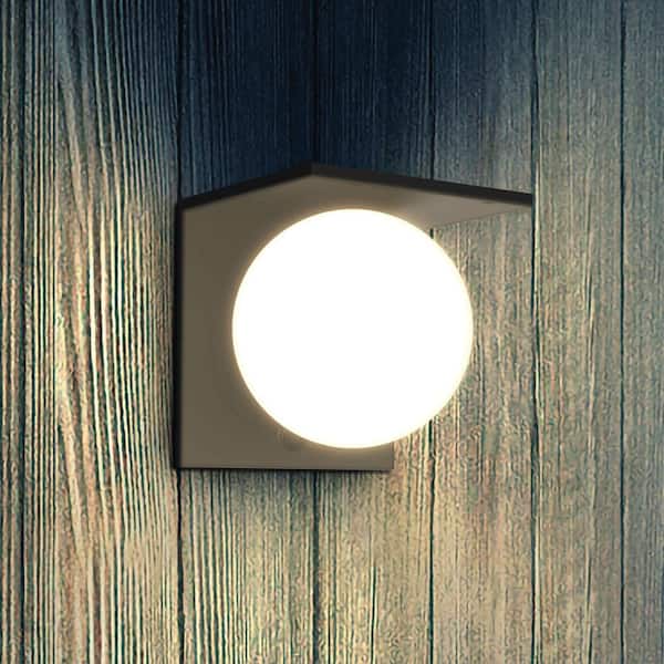 Solar Powered Wall Sconce Light 1.5W 1000 Lumens 4000K LED Anti-Glare Outdoor Security Lighting Black 1-Year Warranty