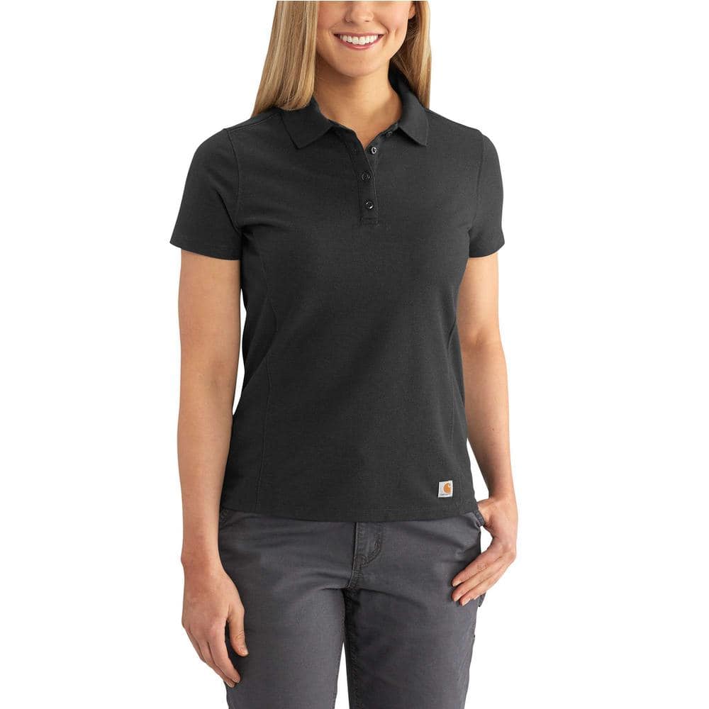 black polyester polo shirt