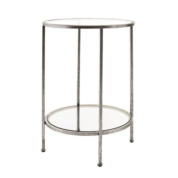 Home Decorators Collection Bella Glass Aged Silver End Table