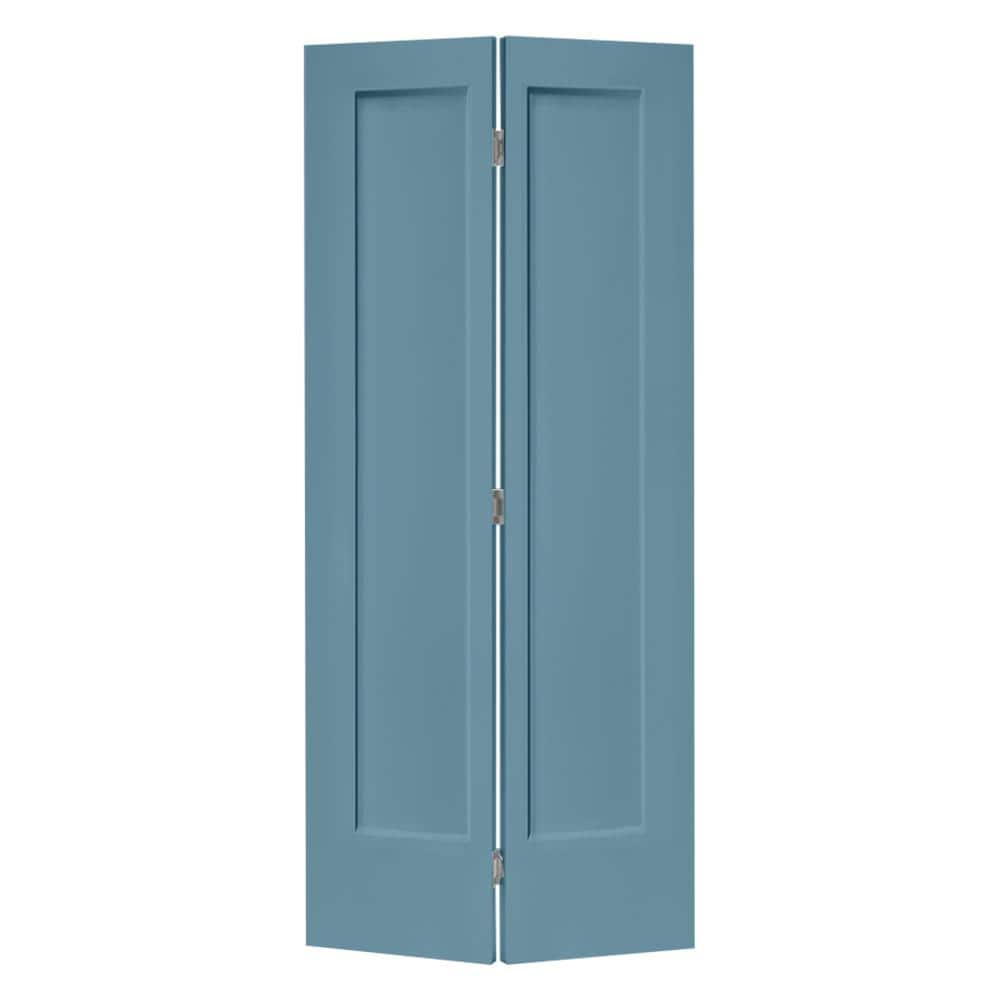 CALHOME 30 in. x 80 in. 1 Panel Shaker Dignity Blue Painted MDF