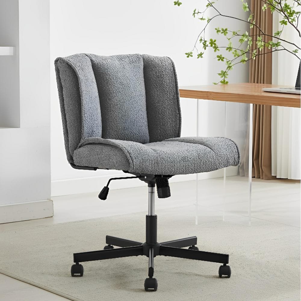 Fabric Task Chair, Armless Office Chair, Adjustable Swivel Desk Chair, Vani
