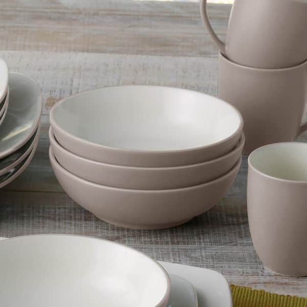Colorwave Sand 7 in., 22 fl. oz. (Tan) Stoneware Cereal Bowl/Soup Bowls (Set of 4)