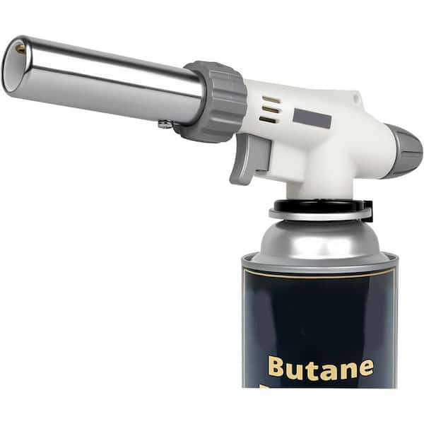 Aluminum Alloy Finish Butane Torch Lighter Head with Adjustable Dual Flame Modes for Grilling and Soldering