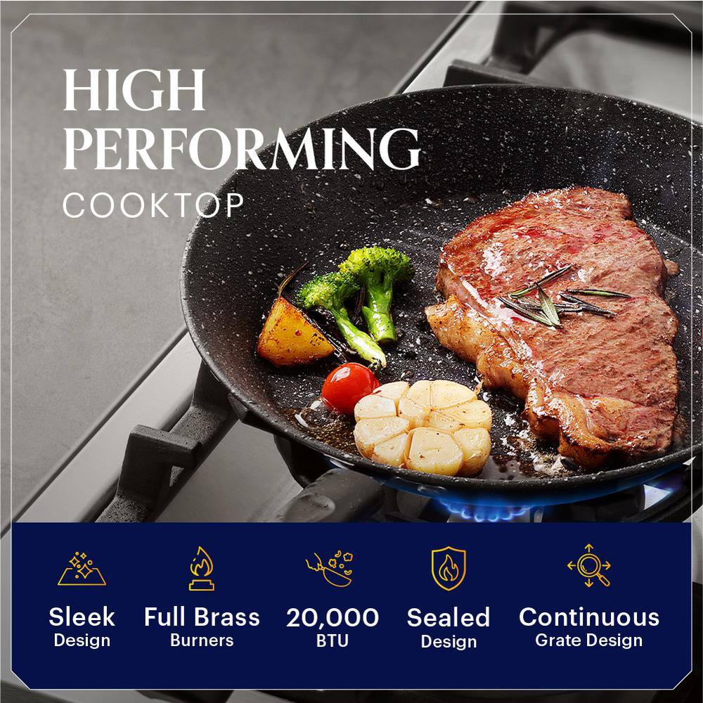 ROBAM 30" Stainless Steel 4-Burner Gas Cooktop with Brass Burners