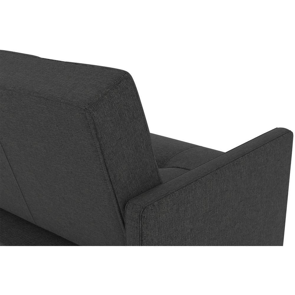 Andora Gray Linen Tufted Twin Sleeper Sofa with Wood Legs
