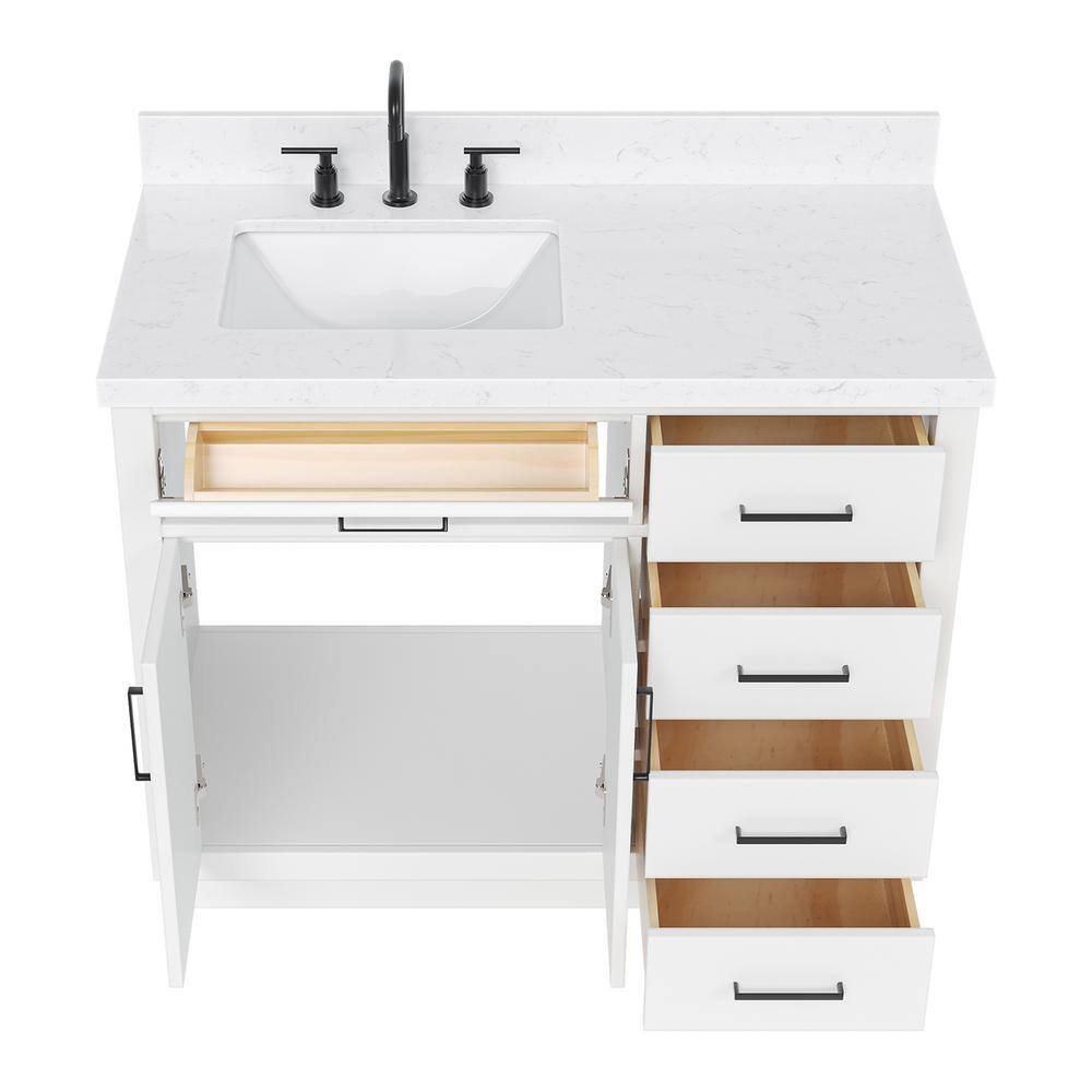 Hepburn 42" White Hardwood Freestanding Single Basin Vanity