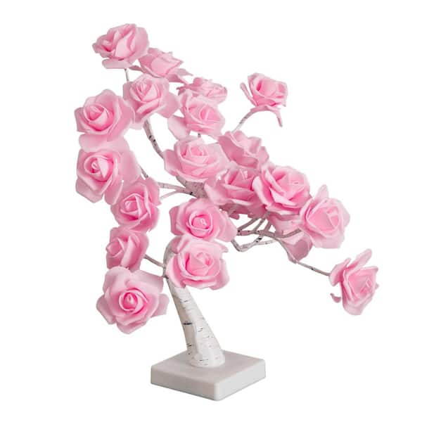 2 ft. Pre-Lit Artificial Valentine's Day Twig Tree with 24 Rose Shaped LED Lights