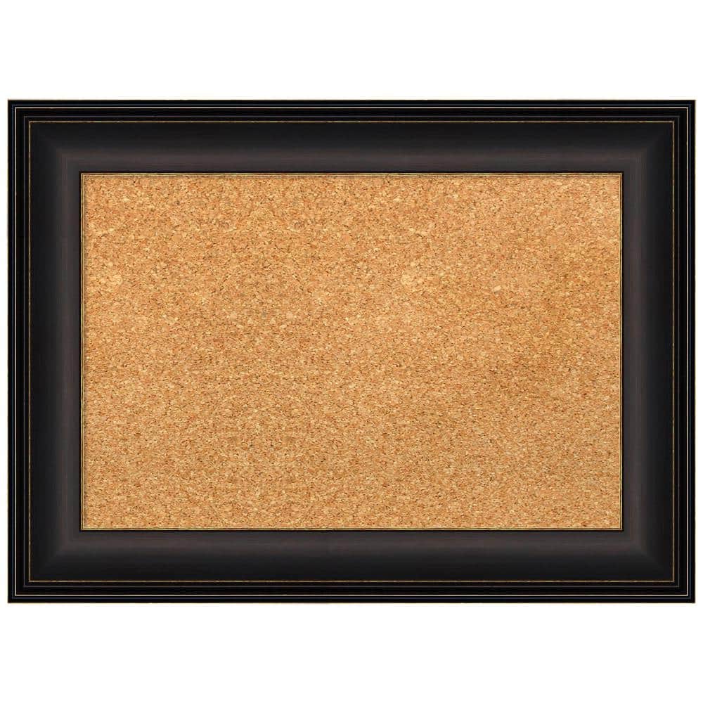 Natural Cork Bulletin Board with Oil Rubbed Bronze Frame
