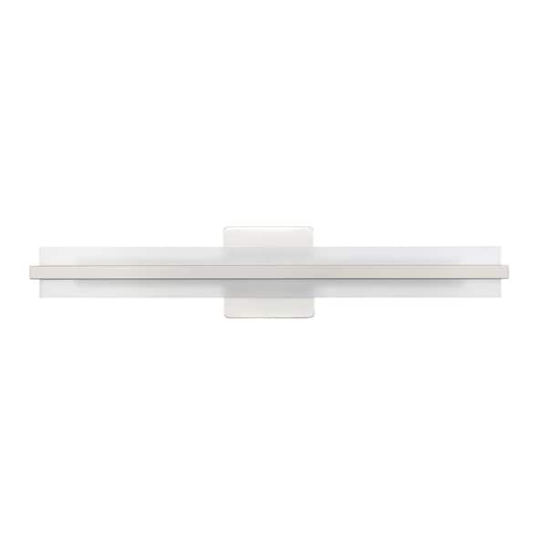 Millennium Lighting Troy 1-Light 24 in. Brushed Nickel Vanity Light with Acrylic Shade