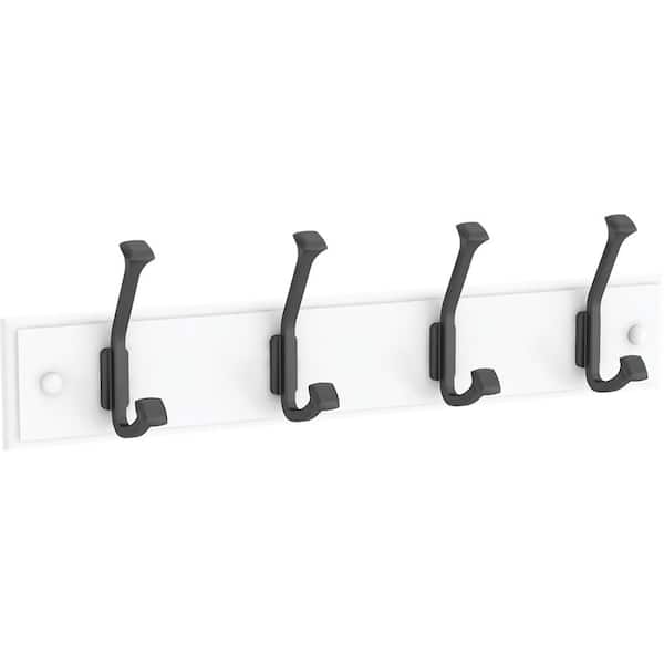 Home Decorators Collection 18 in. L White and Black Beveled Hook Rail  R30799H-PFB-U - The Home Depot