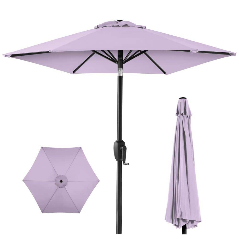 best choice products 7.5ft heavy-duty outdoor market patio umbrella w/ push button tilt  easy crank - lavender