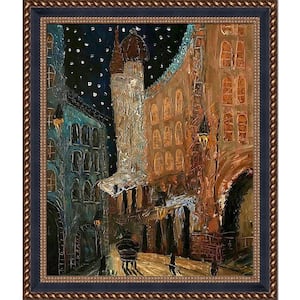 Old Town Reproduction with Verona Black and Gold Braid Canvas Print