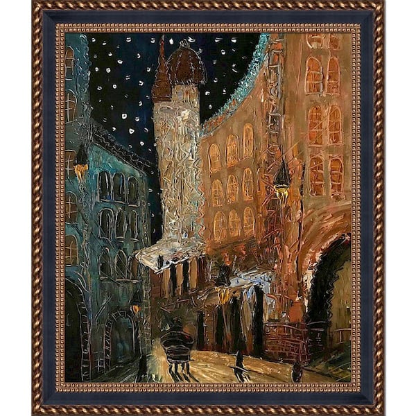 ArtistBe Old Town Reproduction with Verona Black and Gold Braid Canvas Print