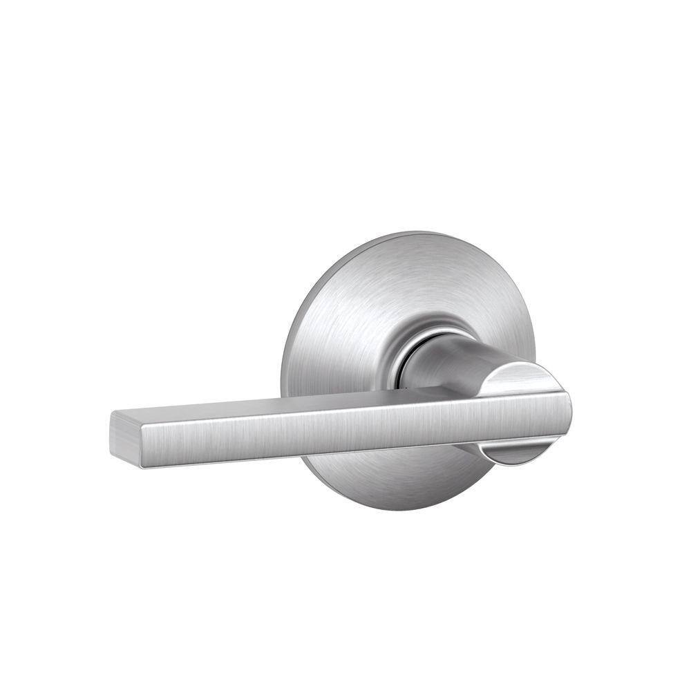 Schlage Latitude Satin Chrome Passage Hall Closet Door Lever F10 Lat 626 The Home Depot