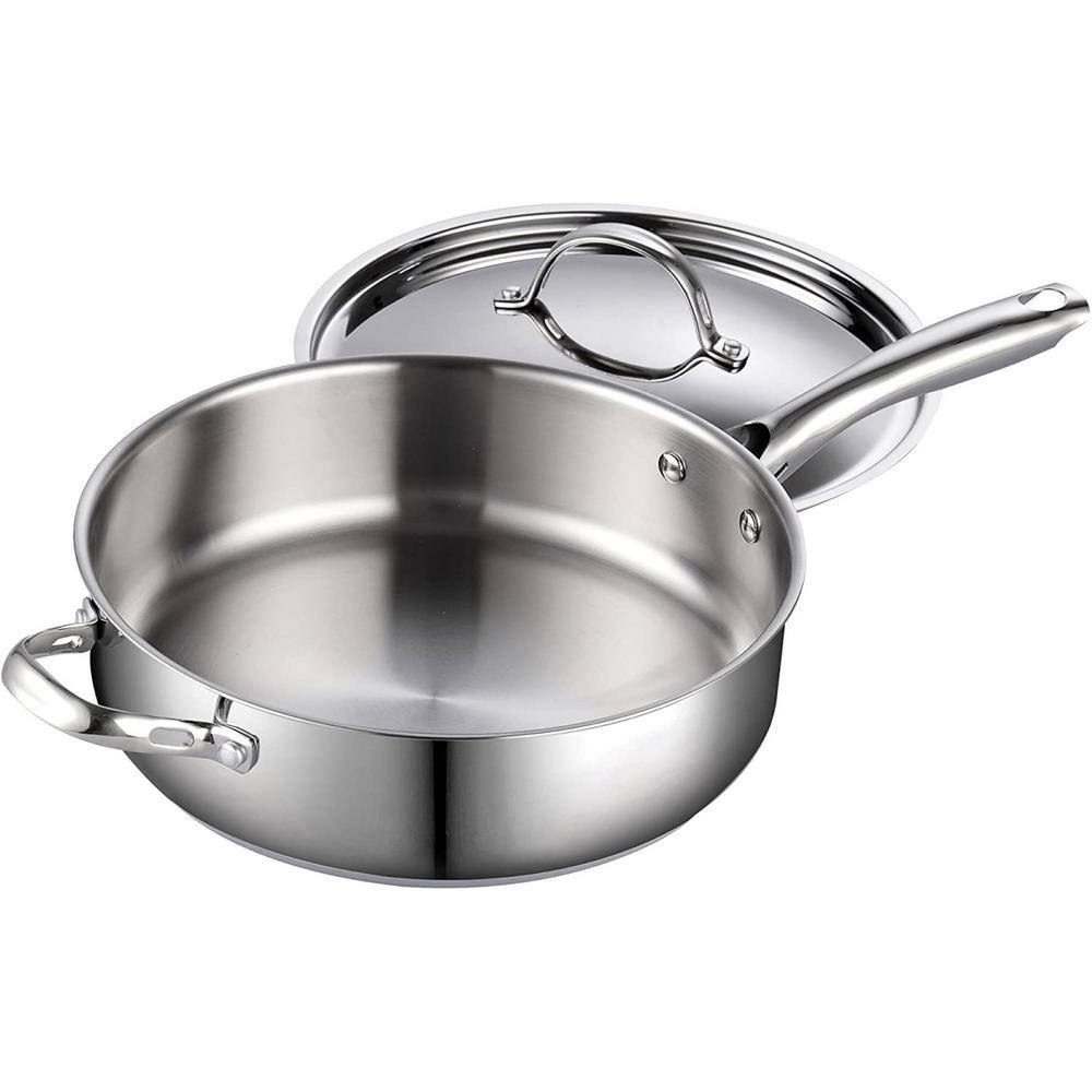 Classic 5 Quart Stainless Steel Non-Stick Saute Pan with Lid