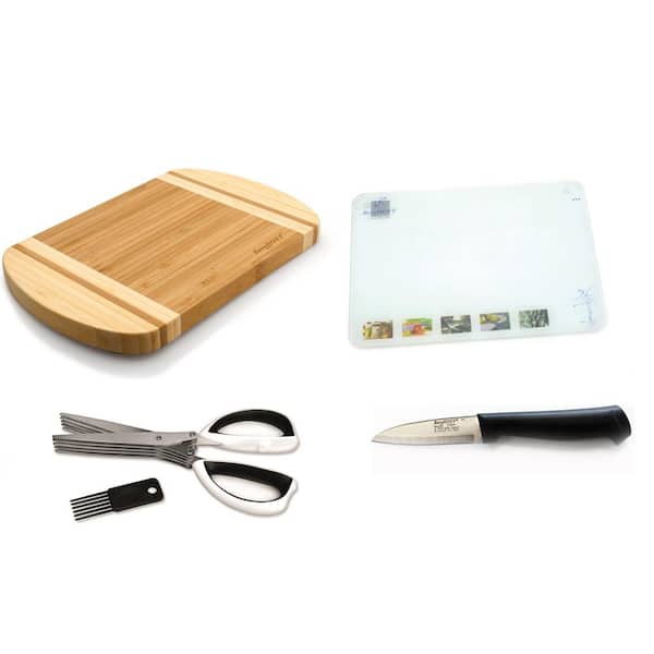 BergHOFF 5 Piece Glass and Cutting Board and Cutlery Set