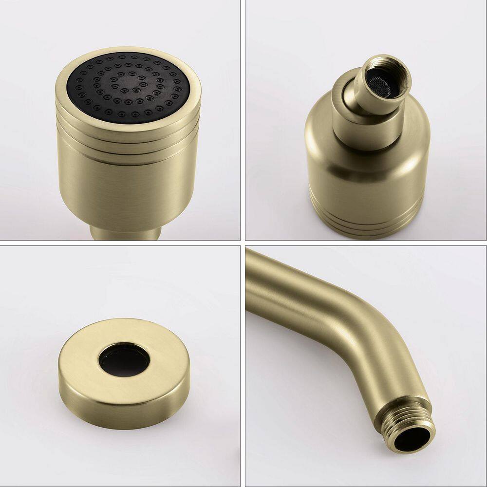 Brushed Gold Wall Mounted Rain Shower Faucet Set